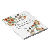 ヴィンテージさくらんぼブロッサムラブバードピーチミント ノートパッド (アングル)