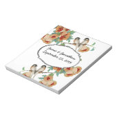 ヴィンテージさくらんぼブロッサムラブバードピーチミント ノートパッド (回転)