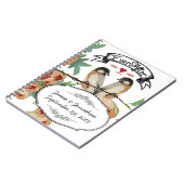 ヴィンテージさくらんぼブロッサムラブバードピーチミント ノートブック (左側)