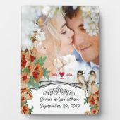 ヴィンテージさくらんぼブロッサムラブバードピーチミント フォトプラーク (正面)