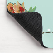 ヴィンテージさくらんぼブロッサムラブバードピーチミント マウスパッド (コーナー)