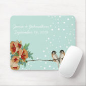 ヴィンテージさくらんぼブロッサムラブバードピーチミント マウスパッド (マウス)