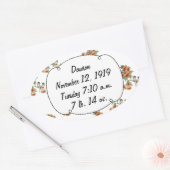 ヴィンテージさくらんぼブロッサムラブバードピーチミント 楕円形シール (封筒)