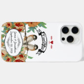 ヴィンテージさくらんぼブロッサムラブバードピーチミント Case-Mate iPhoneケース (裏面 (横))