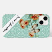 ヴィンテージさくらんぼブロッサムラブバードピーチミント Case-Mate iPhoneケース (裏面 (横))