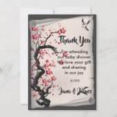 ヴィンテージさくらんぼブロッサム感謝していユー 招待状 (正面)