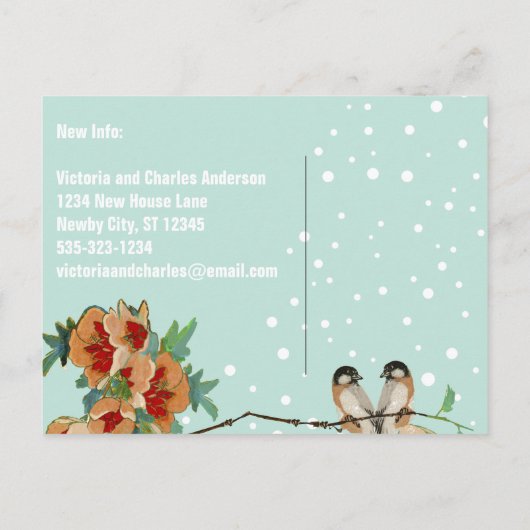 ヴィンテージさくらんぼブロッサム移動 案内ポストカード (裏面)