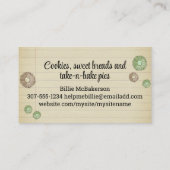 ヴィンテージさくらんぼベーキングベーカリーパティシエ料理 コーリングカード (裏面)