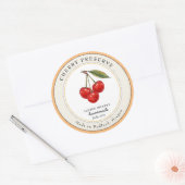 ヴィンテージさくらんぼ保存ジャムジャムジャムキャニングラベル ラウンドシール (封筒)