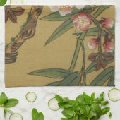 ヴィンテージさくらんぼ咲きアジアの日本の花 キッチンタオル (折り畳み)