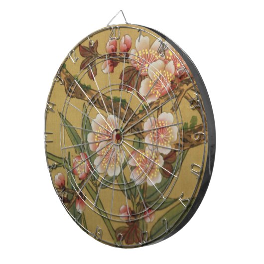 ヴィンテージさくらんぼ咲きアジアの日本の花 ダーツボード (正面右)