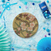 ヴィンテージさくらんぼ咲きアジアの日本の花 ペーパープレート (パーティー)