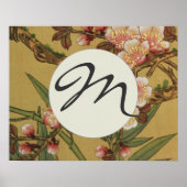 ヴィンテージさくらんぼ咲きアジアの日本の花 ポスター (正面)