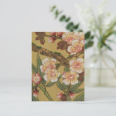 ヴィンテージさくらんぼ咲きアジアの日本の花 ポストカード (スタンド正面)