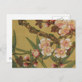 ヴィンテージさくらんぼ咲きアジアの日本の花 ポストカード (正面/裏面)