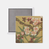 ヴィンテージさくらんぼ咲きアジアの日本の花 マグネット (正面/裏面)