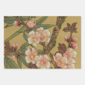 ヴィンテージさくらんぼ咲きアジアの日本の花 ラッピングペーパーシート (正面)