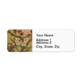 ヴィンテージさくらんぼ咲きアジアの日本の花 ラベル (正面)