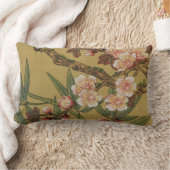 ヴィンテージさくらんぼ咲きアジアの日本の花 ランバークッション (ブランケット)