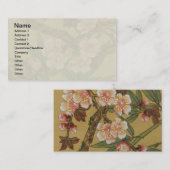 ヴィンテージさくらんぼ咲きアジアの日本の花 名刺 (正面/裏面)