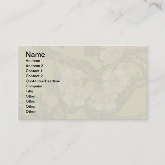 ヴィンテージさくらんぼ咲きアジアの日本の花 名刺 (正面)