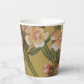 ヴィンテージさくらんぼ咲きアジアの日本の花 紙コップ (左)