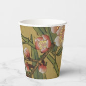 ヴィンテージさくらんぼ咲きアジアの日本の花 紙コップ (正面)