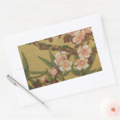 ヴィンテージさくらんぼ咲きアジアの日本の花 長方形シール (封筒)