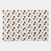 ヴィンテージさくらんぼ図解入りの、写真付きのパターン(白) キッチンタオル (横)