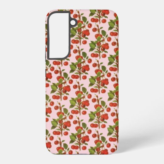 ヴィンテージさくらんぼ壁紙 SAMSUNG GALAXYケース (裏面)