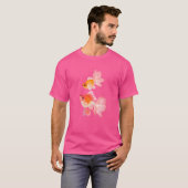 ヴィンテージさくらんぼ桜日本の金魚 Tシャツ (正面フル)