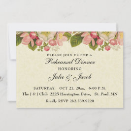 ヴィンテージさくらんぼ結婚のリハーサル 招待状