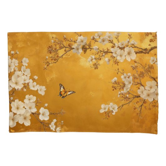 ヴィンテージさくらんぼ花 枕カバー (正面)