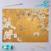 ヴィンテージさくらんぼ花 薄葉紙 (クラフト)