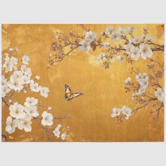 ヴィンテージさくらんぼ花 薄葉紙 (正面)