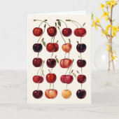 ヴィンテージさくらんぼ カード (黄色い花)