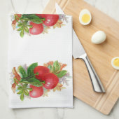 ヴィンテージさくらんぼ キッチンタオル (四つ折り)