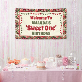 ヴィンテージさくらんぼ「スウィートワン」第1回バースデーウェルカム 横断幕