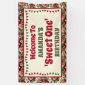 ヴィンテージさくらんぼ「スウィートワン」第1回バースデーウェルカム 横断幕 (縦)