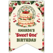 ヴィンテージさくらんぼ「スウィートワン」第1期パーティー バンティングフラッグ (第1の旗)