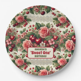 ヴィンテージさくらんぼ「スウィートワン」第1期パーティー ペーパープレート