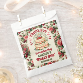 ヴィンテージさくらんぼ「スウィートワン」 1歳の誕生日ありがとう フェイバーバッグ