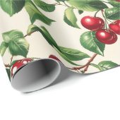 ヴィンテージさくらんぼ ラッピングペーパー (ロールコーナー)