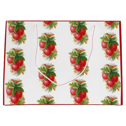 ヴィンテージさくらんぼ ラージペーパーバッグ (正面)