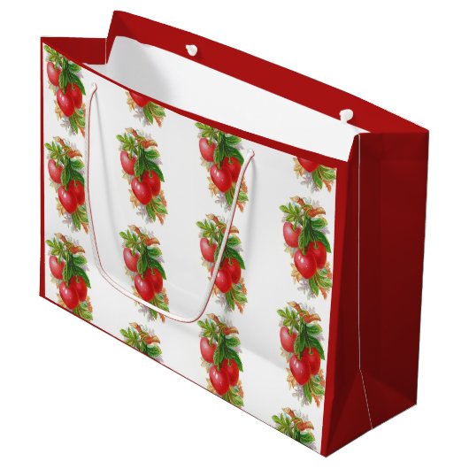 ヴィンテージさくらんぼ ラージペーパーバッグ (正面アングル)