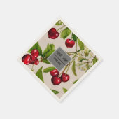ヴィンテージさくらんぼ – ロゴの追加 スタンダードカクテルナプキン (角)