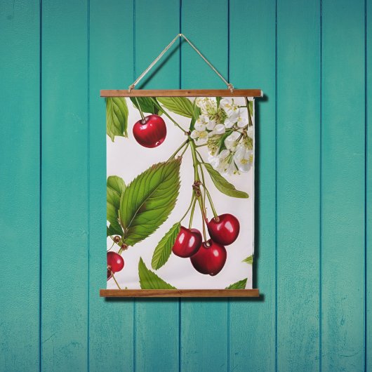 ヴィンテージさくらんぼ 吊り下げ型タペストリー