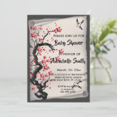 ヴィンテージさくらんぼ BrossmBabyシャワー 招待状 (スタンド正面)