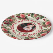 ヴィンテージさくらんぼ「Sweet One」 1st Birthday Photo ペーパープレート (アングル)