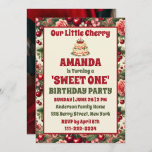 ヴィンテージさくらんぼ「Sweet One」 1st Birthday Photo